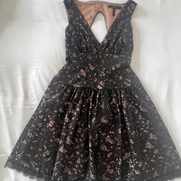 BCBGMaxazria Katarina Lace Sequined Cocktail Party Dress Size 2 - Picture 7 of 9